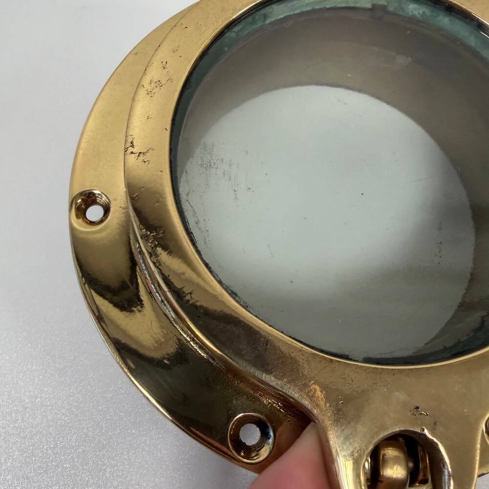 Vintage-Style Brass Nautical Maritime Boat Yacht Porthole Hinged Window Decor - Picture 3 of 10